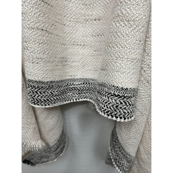 Express Bohemian sleeveless Poncho cotton blend one size Ivory Fringe - Picture 5 of 7